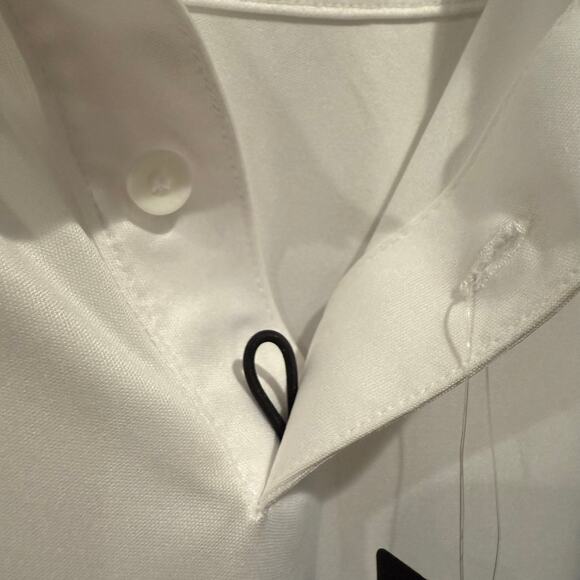 Oakley Hydrolix Men Golf Polo Shirt Large White Purple Colorblock Rugby Logo NEW - Picture 4 of 8